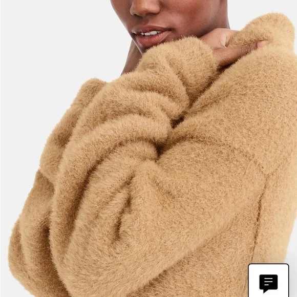 NWOT J CREW POINT SUR FUZZY CARDIGAN LT BLUE MEDIUM OVERSIZED ZIP UP JACKET - Picture 6 of 13